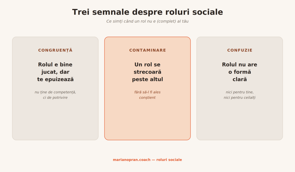 roluri sociale - trei semnale: congruență, contaminare, confuzie